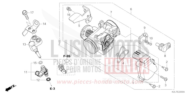 THROTTLE BODY/FUEL INJECTOR for ADV 350 PEARL FALCON GRAY (NHC61) from 2024